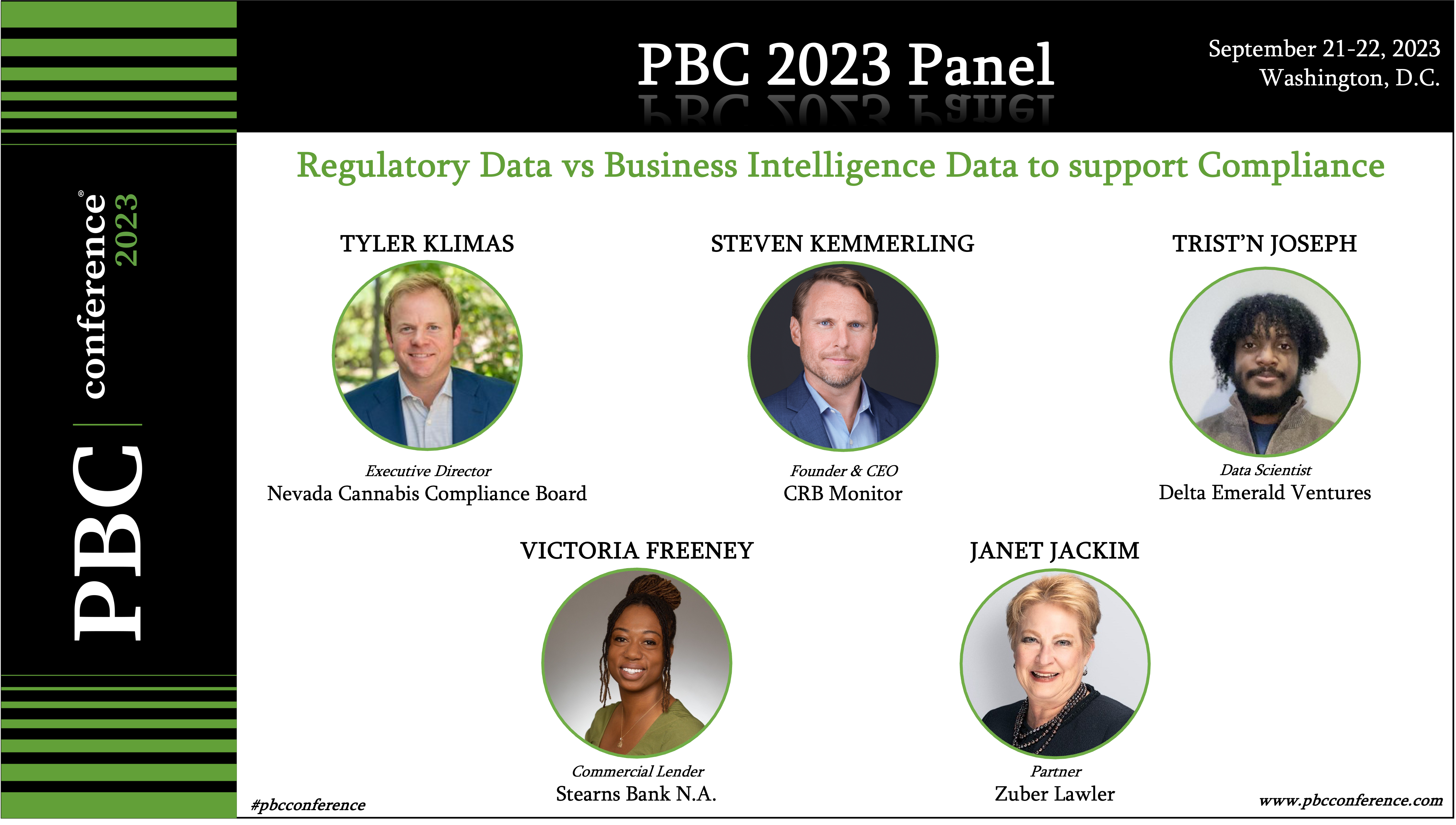PBC 2023 Panel Banner - Regulatory Data vs Business Intelligence Data to support Compliance
